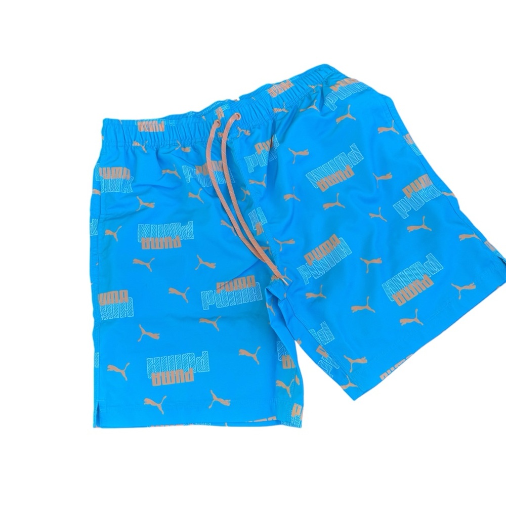 Puma Sports Athletic Men’s Blue & Orange Swim Trunks Shorts L & M Sizes